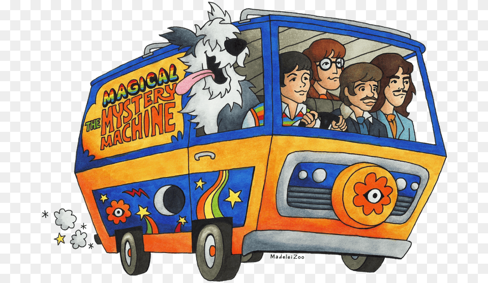 Magical Mystery Machine, Van, Bus, Transportation, Vehicle Png Image