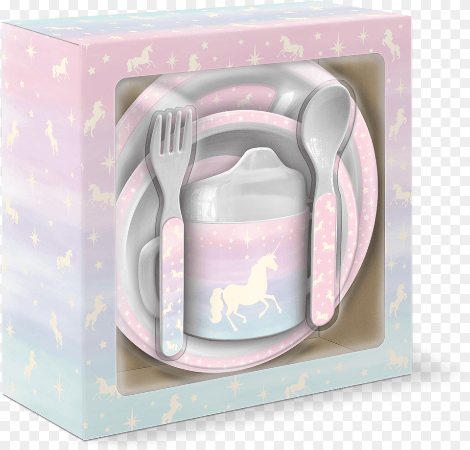 Magical Unicorn Baby Melamine Set Of Kangaroo, Cutlery, Fork, Spoon, Cup Free Transparent Png