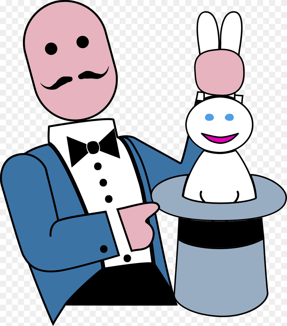 Magician Pulling A White Rabbit Our Of A Top Hat Clipart, Performer, Person, Face, Head Png
