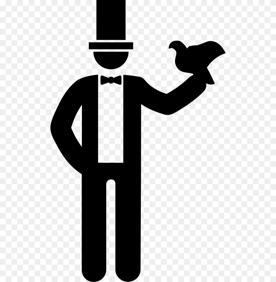 Magician With A Dove, Stencil, Animal, Bird, Performer Png