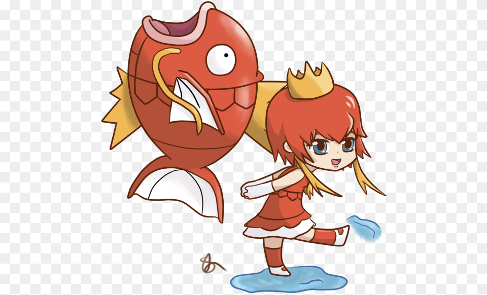 Magikarp And Trainer Pokemon With Trainers Fanart, Book, Comics, Publication, Baby Free Png