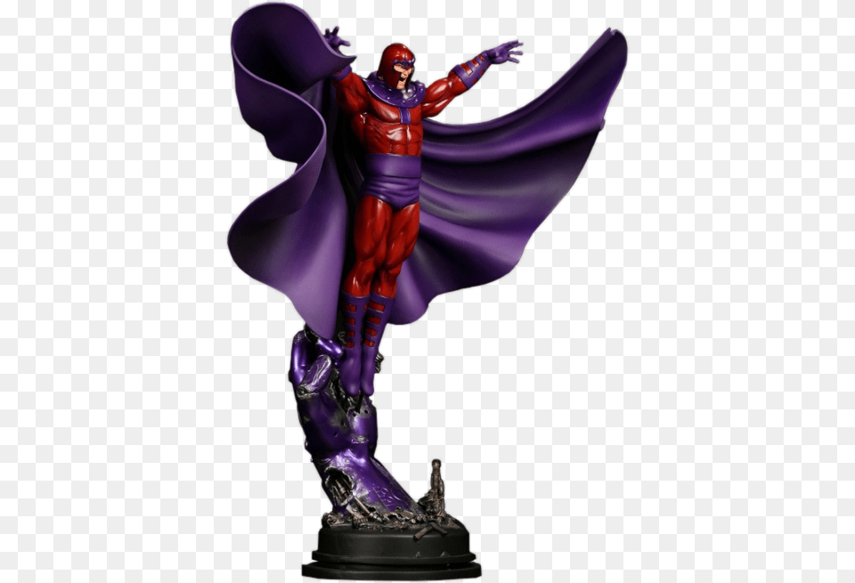 Magneto Action Polystone Statue Magneto Sculpture, Figurine, Adult, Female, Person Png Image