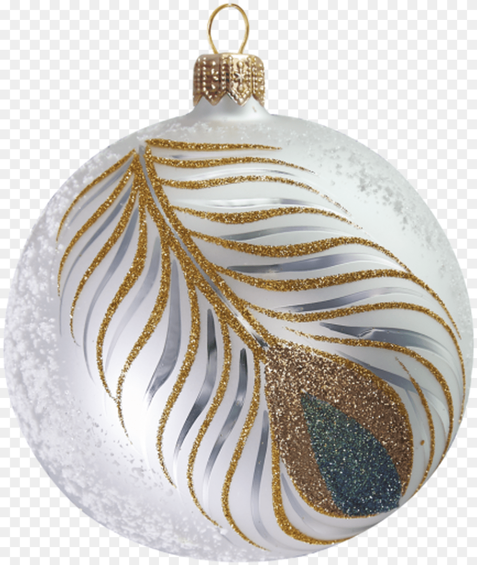 Magnificent Peacock Feather Glitter Ball Christmas Ornament, Accessories, Art, Earring, Jewelry Free Png