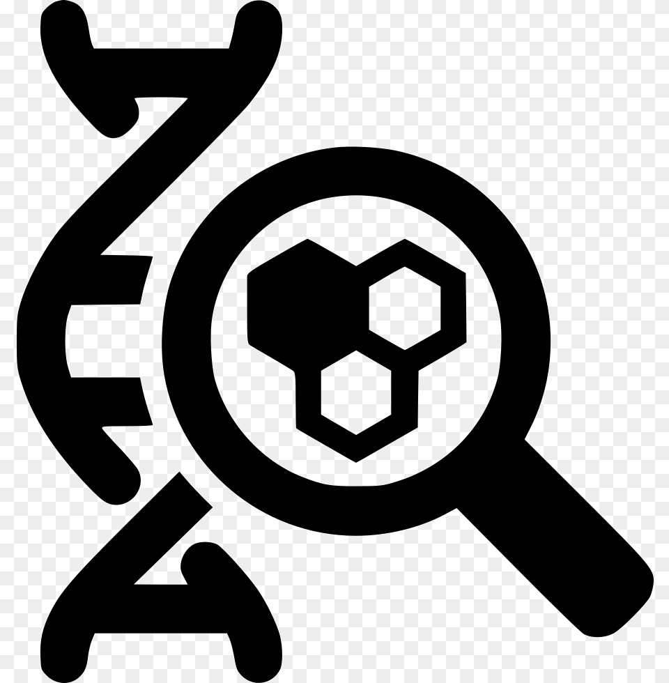Magnifying Glass Dna Cell Dna Icon, Stencil, Symbol, Recycling Symbol, Device Free Png
