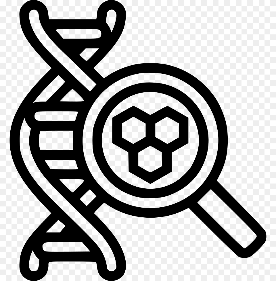 Magnifying Glass Dna Cell Dna Magnifying Glass Icon, Stencil, Symbol, Ammunition, Grenade Png