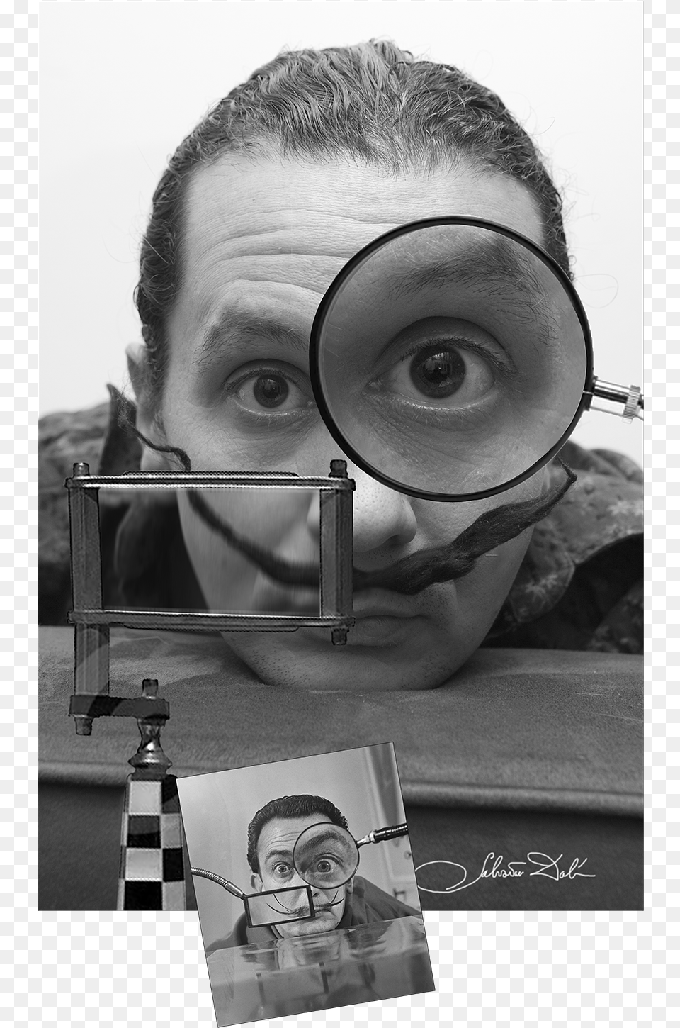 Magnifying Glass Eye Salvador Dali, Accessories, Photography, Person, Head Free Png Download