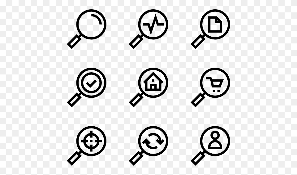 Magnifying Glass Icons, Gray Png Image