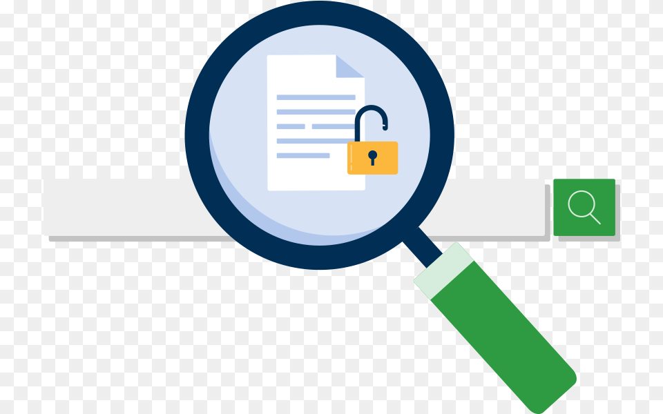 Magnifying Glass Over A Search Box And Open Access Circle Free Transparent Png