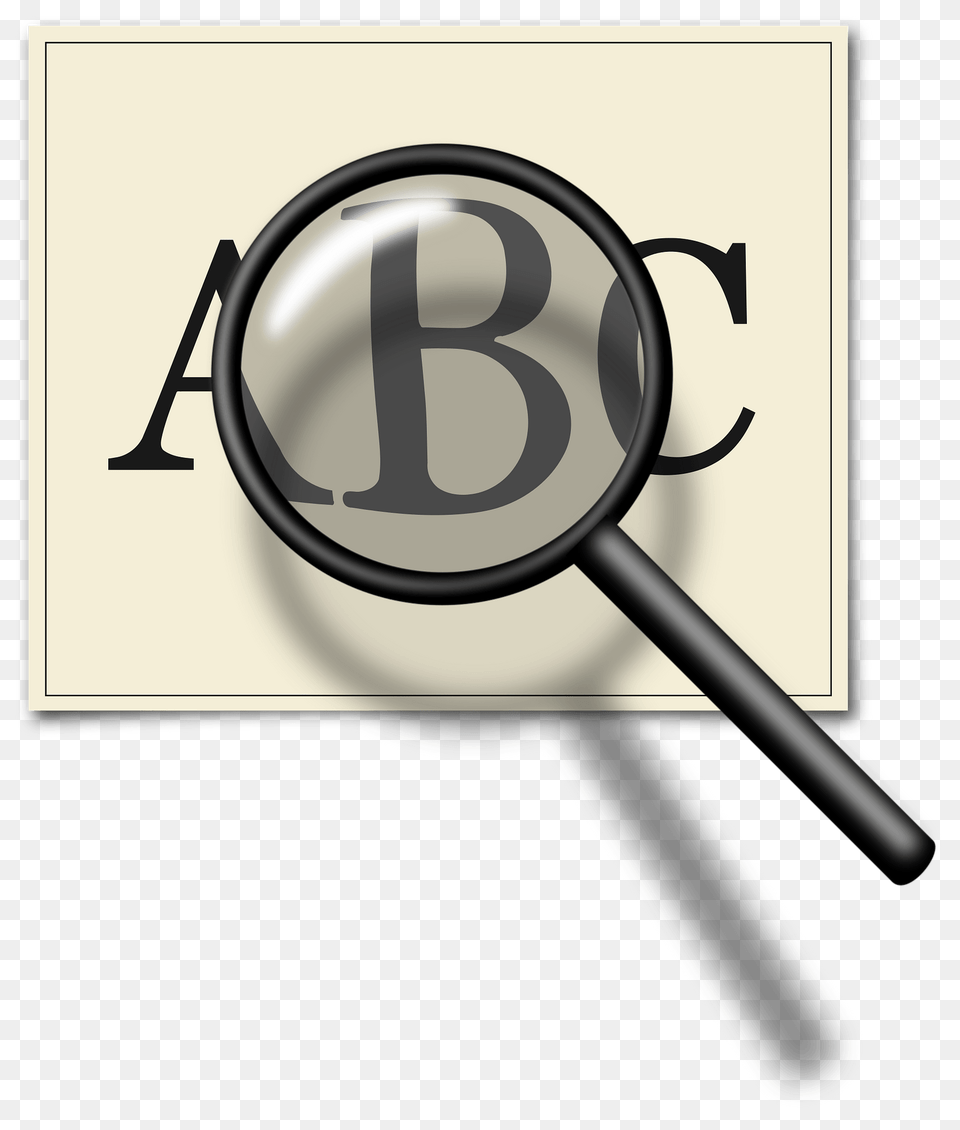 Magnifying Glass Over Tile With Letters Clipart Png