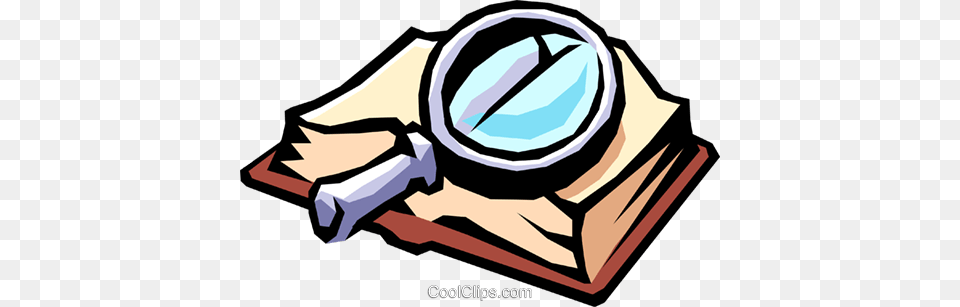 Magnifying Glass With Book Royalty Free Vector Clip Tecnicas De Investigacion Documental, Clothing, Hardhat, Helmet Png Image