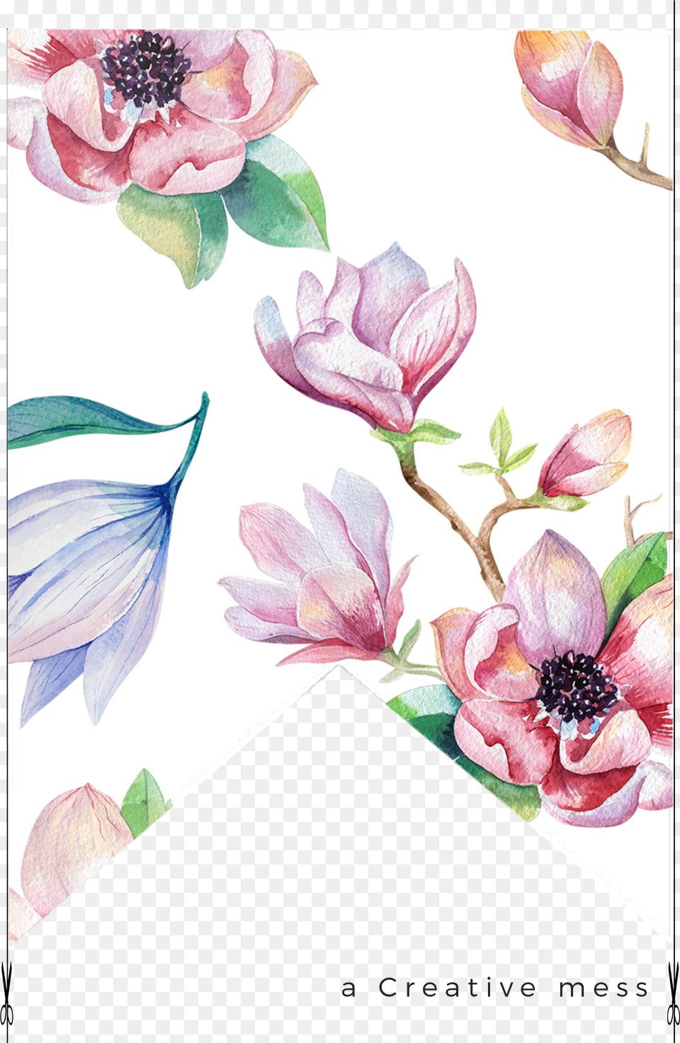 Magnolia Watercolor Diy Clipart Kris Art 39magnolia Flower39 Canvas Gallery Wrap Size Png