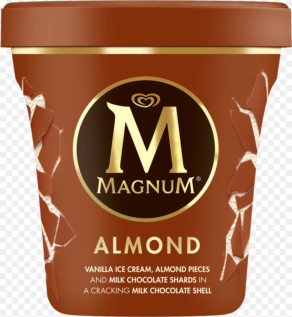 Magnum Almond Tub 440ml Magnum Almond Ice Cream Tub, Chocolate, Cup, Dessert, Food Png