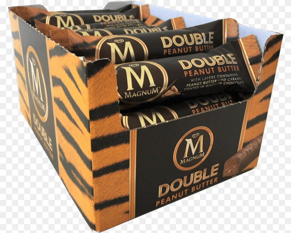 Magnum Double Peanut Butter Bar Box Carton, Book, Publication, Food, Sweets Png