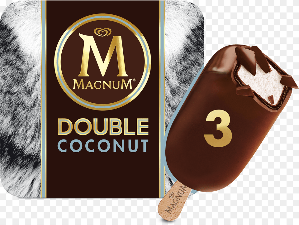 Magnum Ice Cream And Condoms Download Magnum Double Coconut, Dessert, Food, Ice Cream, Chocolate Png Image