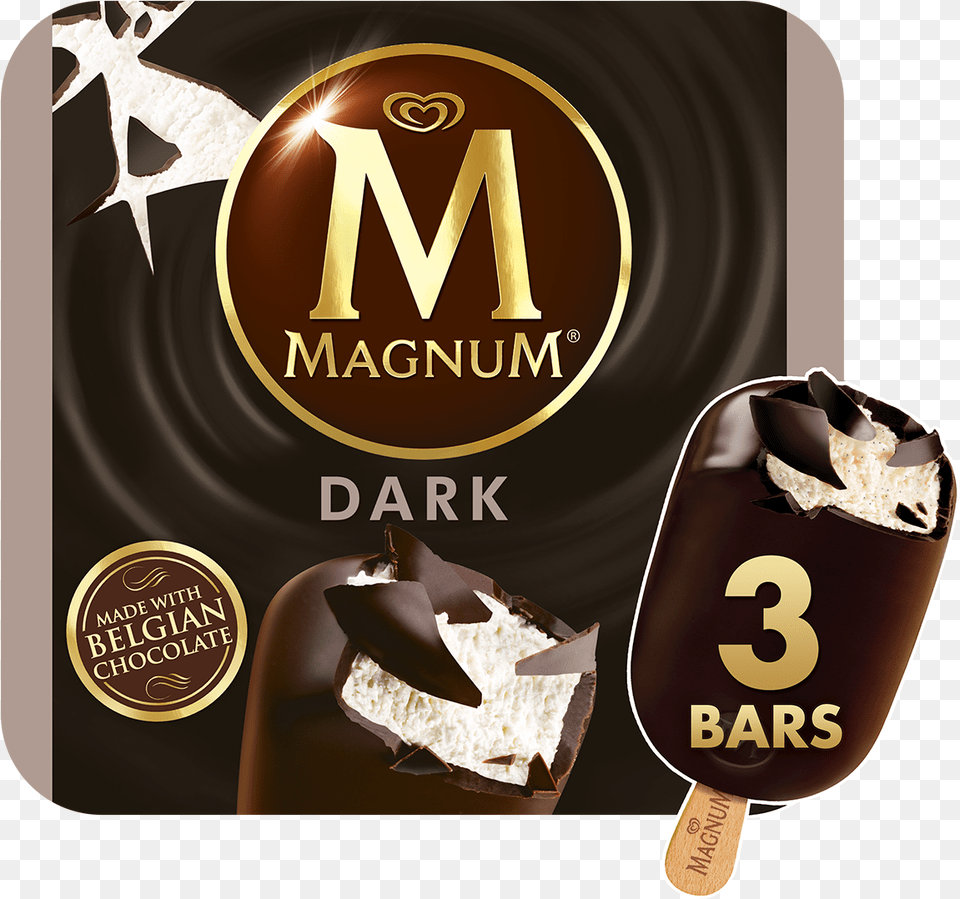 Magnum Ice Cream Double Chocolate, Dessert, Food, Ice Cream Free Png