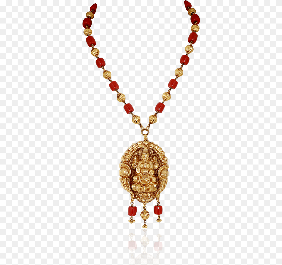 Maha Lakshmi Coral Antique Haaram Coral Laxmi Pendant, Accessories, Jewelry, Necklace Png
