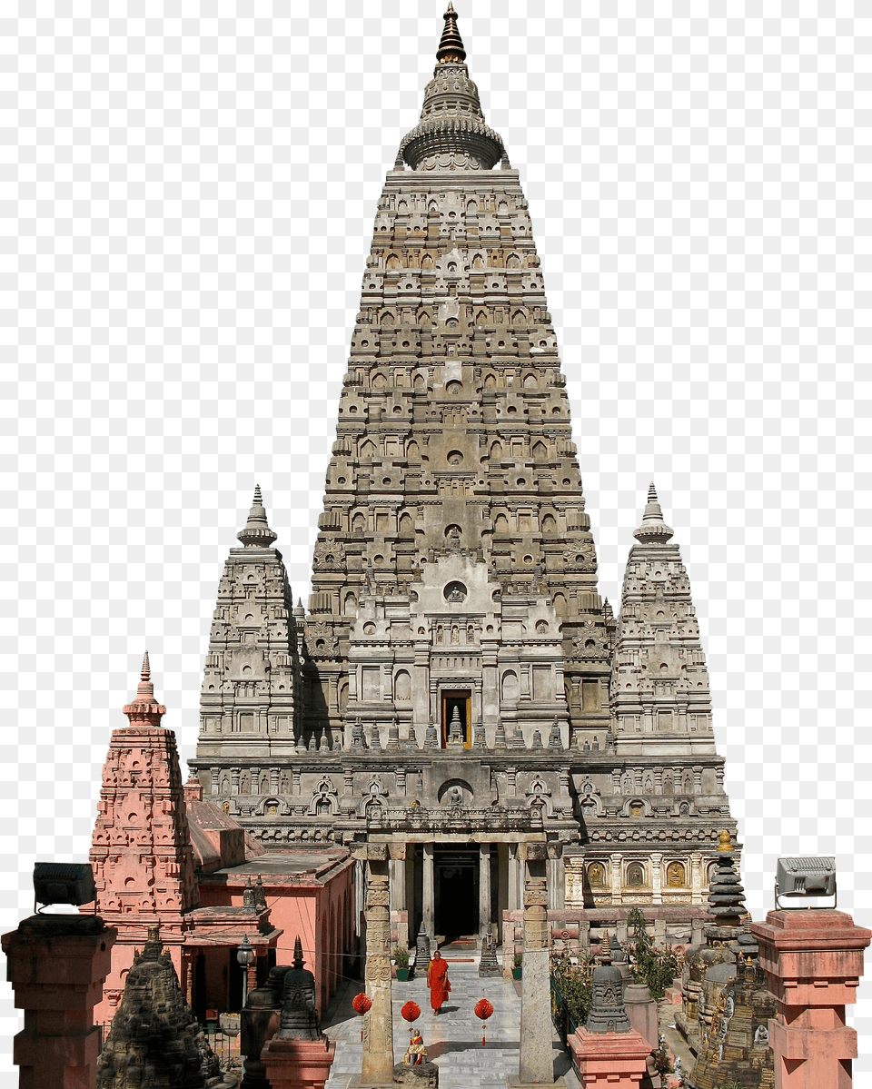 Mahabodhi Temple, Person, Landmark, Plant, Mahabodhi Temple Png Image