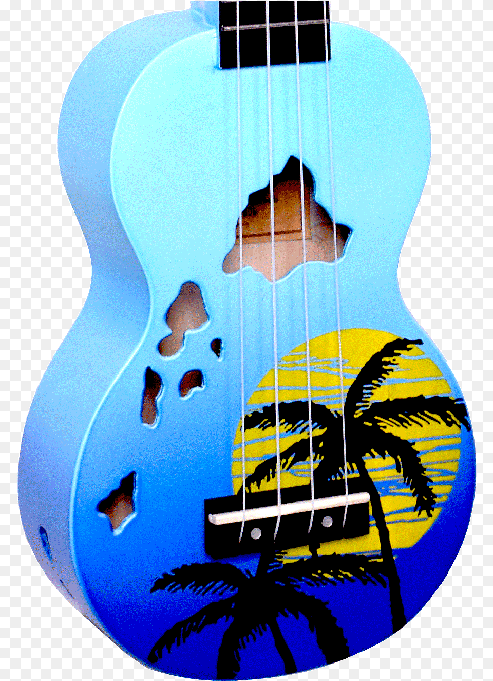 Mahalo Hawaii Blue Burst Soprano Ukulele Ukulele, Bass Guitar, Guitar, Musical Instrument Free Png Download