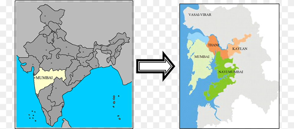 Maharashtra Map Showing Navi Mumbai, Atlas, Chart, Diagram, Plot Free Png