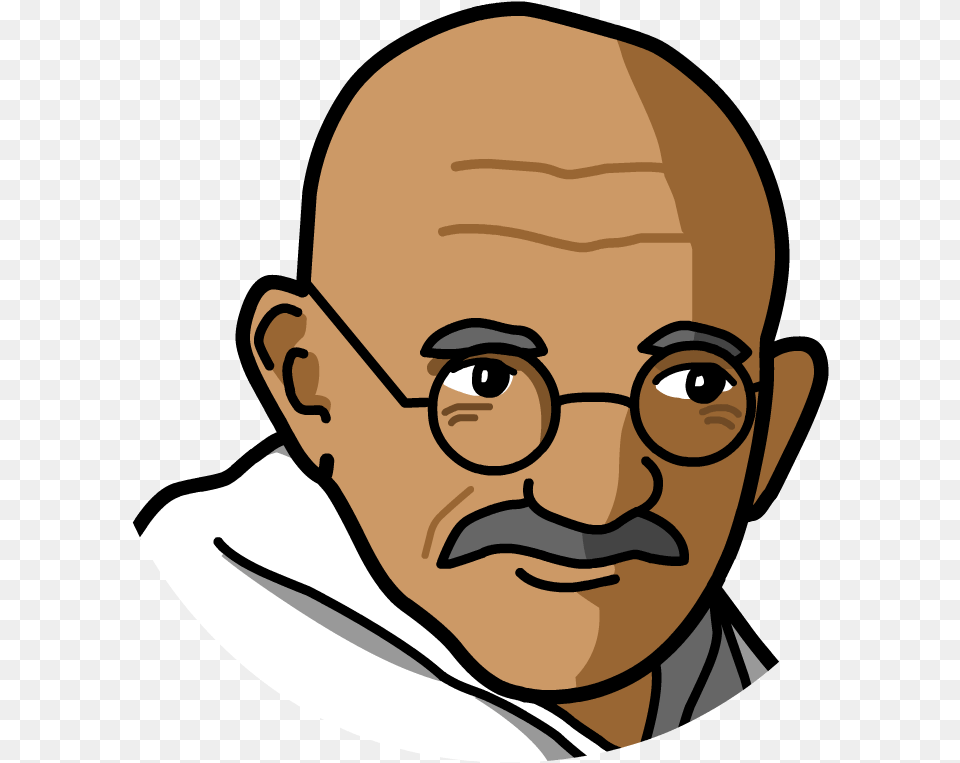 Mahatma Gandhi Cartoon Picture Of Mahatma Gandhi, Face, Head, Person, Photography Png Image