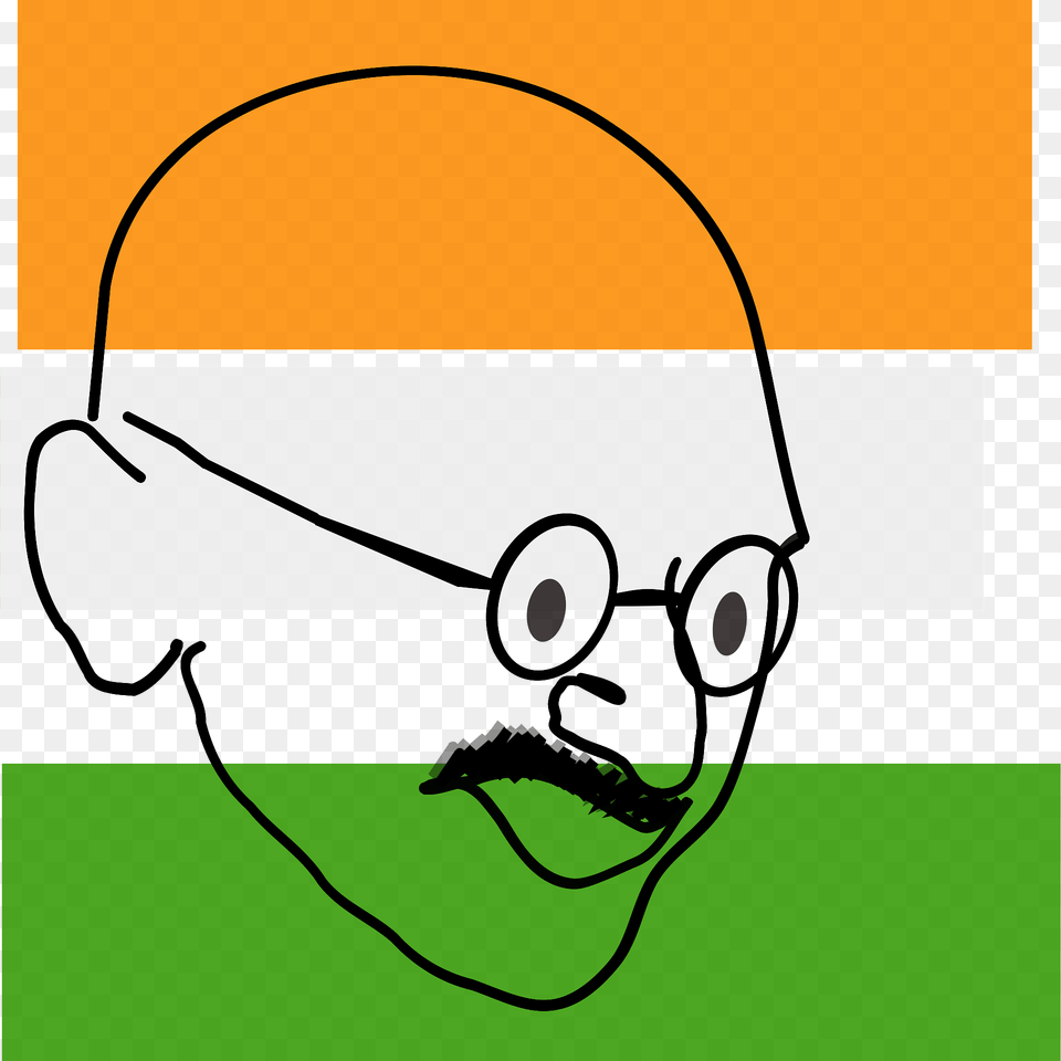 Mahatma Gandhi Clipart, Face, Head, Mustache, Person Png Image