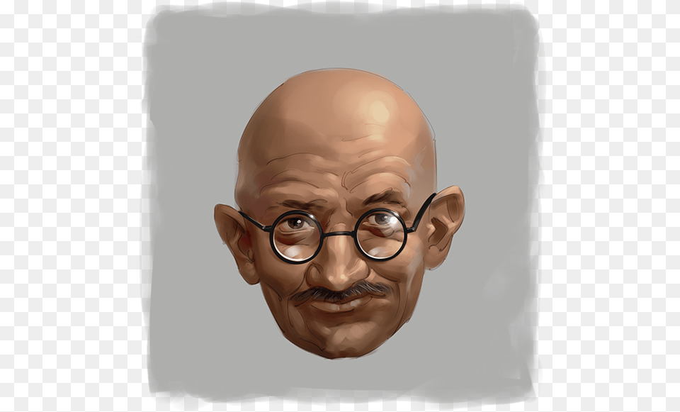 Mahatma Gandhi Digital Painting Portrait Senior Citizen, Accessories, Face, Glasses, Head Free Transparent Png