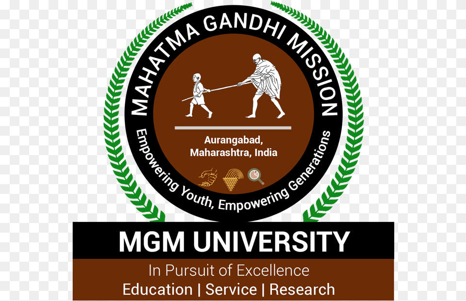 Mahatma Gandhi Mission Mgm University Aurangabad Logo, Poster, Advertisement, Man, Person Png