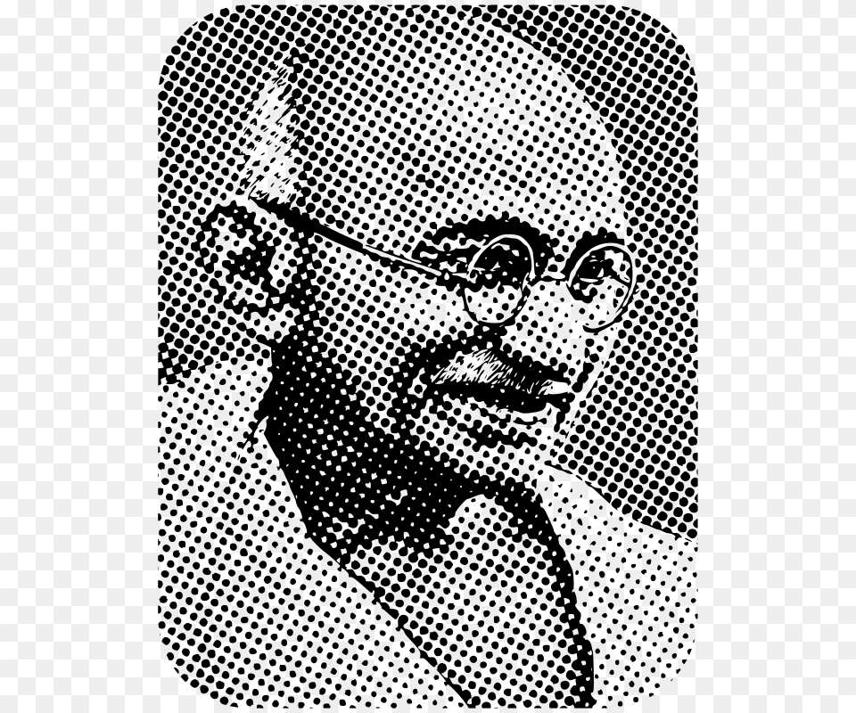 Mahatma Gandhi Rastered Simplified, Gray Png Image