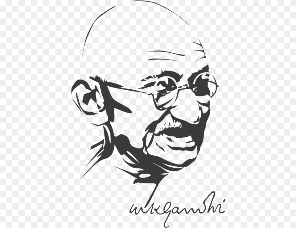 Mahatma Gandhi Whatsapp Status Gandhi Jayanti, Stencil, Person, Face, Head Free Png