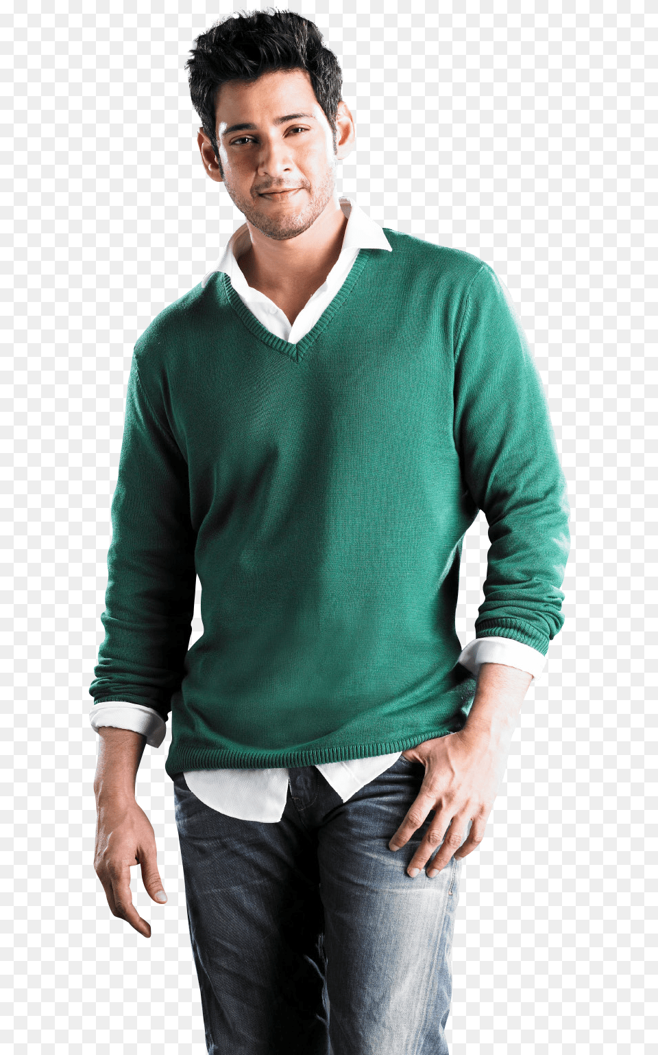 Mahesh Babu Transparent Image, Clothing, Sweater, Sleeve, Jeans Free Png Download