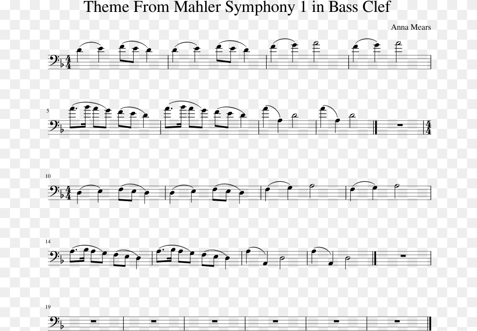 Mahler Symphony 1 Theme, Gray Free Png Download