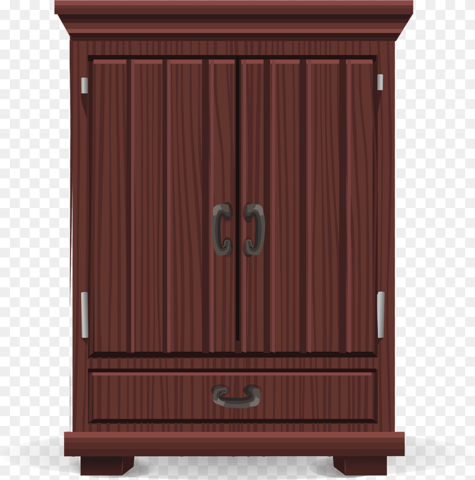 Mahogany Wooddark Brown Tall Wardrobe Clipart, Closet, Cupboard, Furniture, Gate Png Image