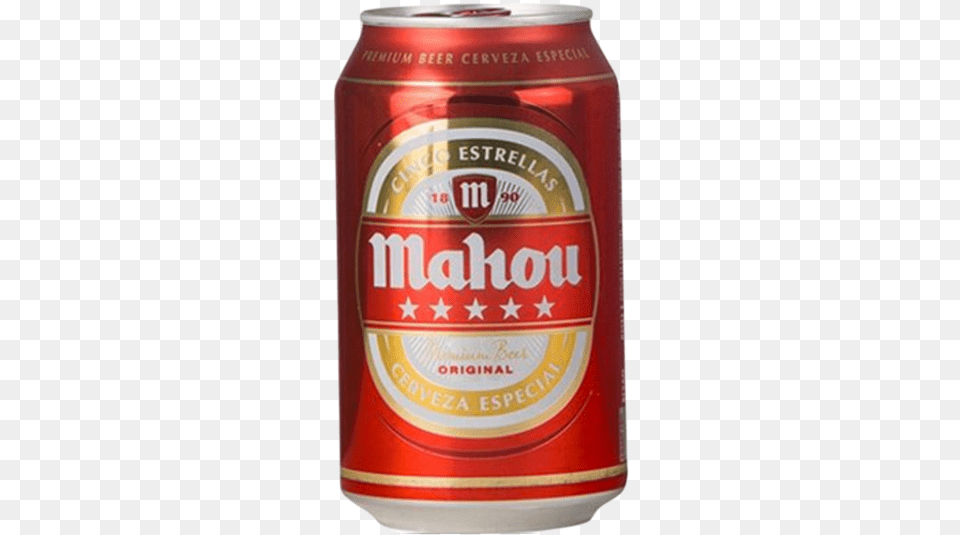 Mahou 5 Estrellas Beer Can 33 Cl, Alcohol, Beverage, Lager, Tin Png Image