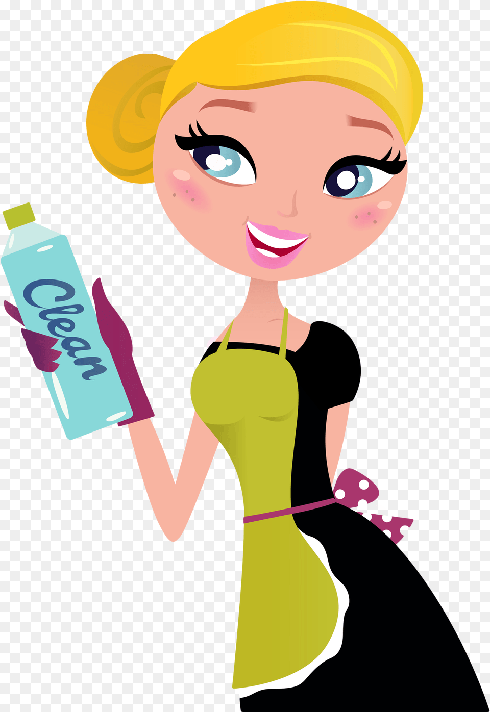 Maid Clipart Cleaning Lady Cartoon Cleaning Lady, Person, Baby, Face, Head Png Image