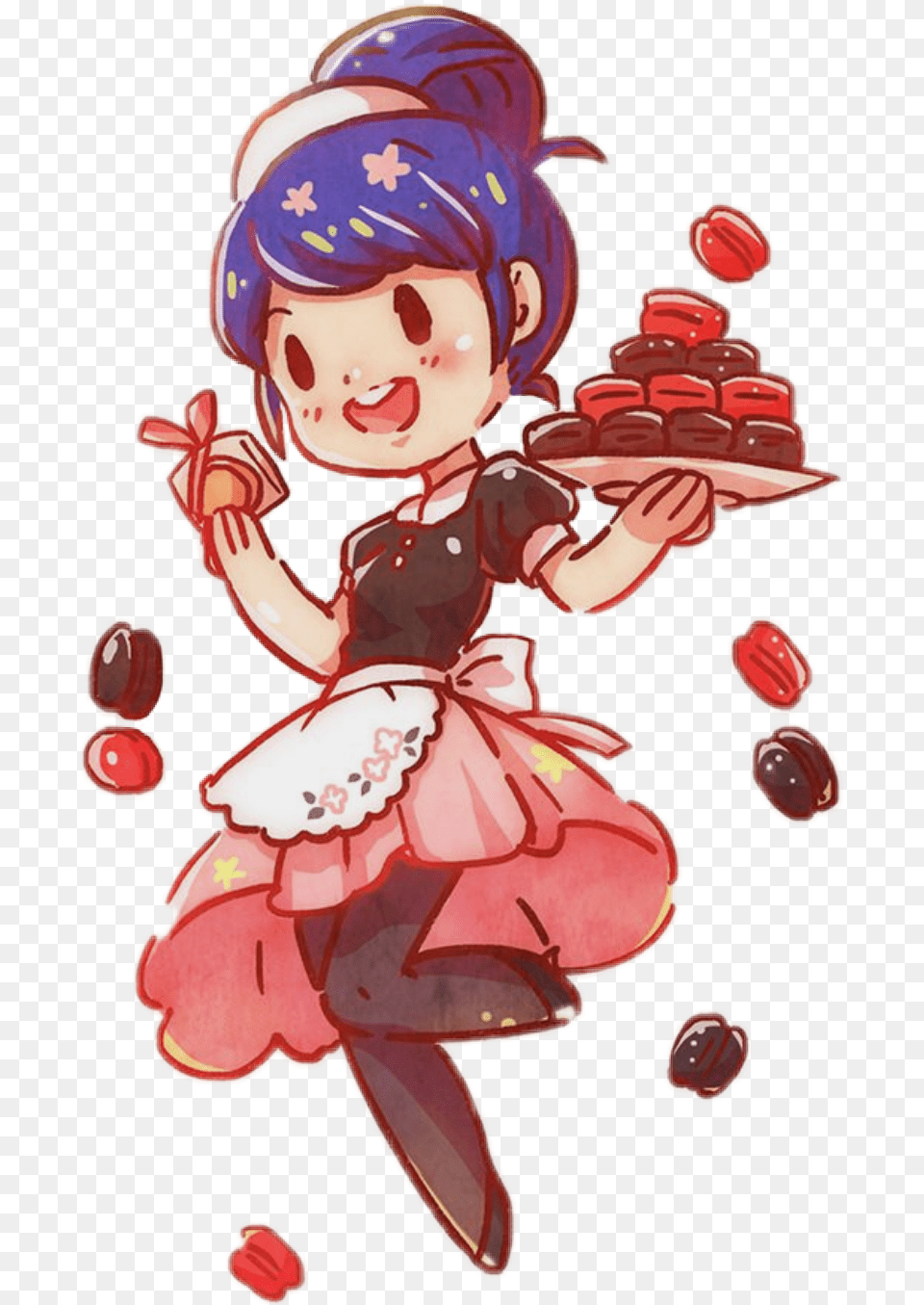 Maid Miraculous Ladybug Macaron Marinette Cute, Baby, Person, Face, Head Free Png Download