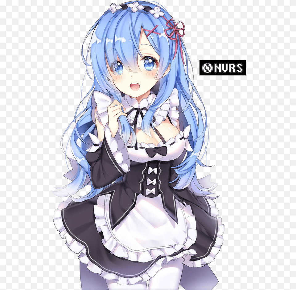 Maid Outfit Blue Hair Maid Anime Girl, Baby, Book, Comics, Manga Free Png