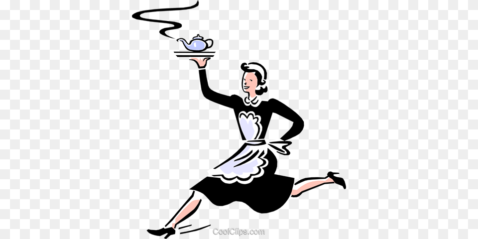 Maid Royalty Vector Clip Art Illustration, Dancing, Leisure Activities, Person, Adult Free Png