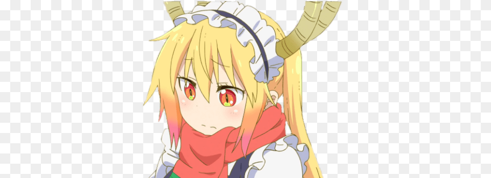 Maiddragon Tohru Sticker By Bugadi Miss Dragon Maid Tohru Red Scarf, Baby, Book, Comics, Person Free Transparent Png