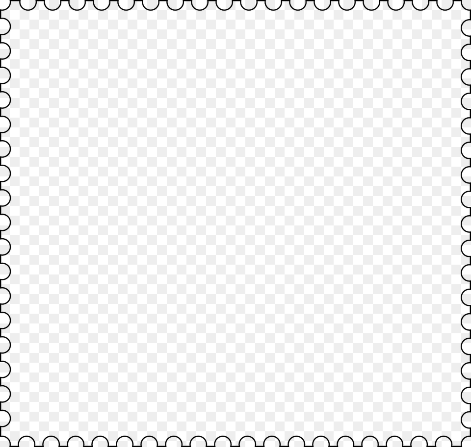 Mail Stamp Black And White Frame Outline Hd, Gray Png Image