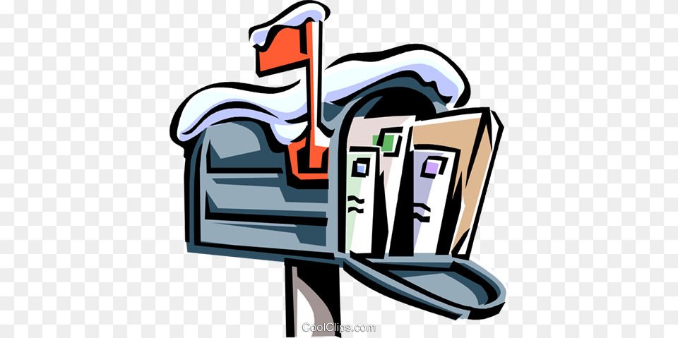 Mailbox Covered In Snow With Envelopes Royalty Vector Clip, Device, Grass, Lawn, Lawn Mower Free Png