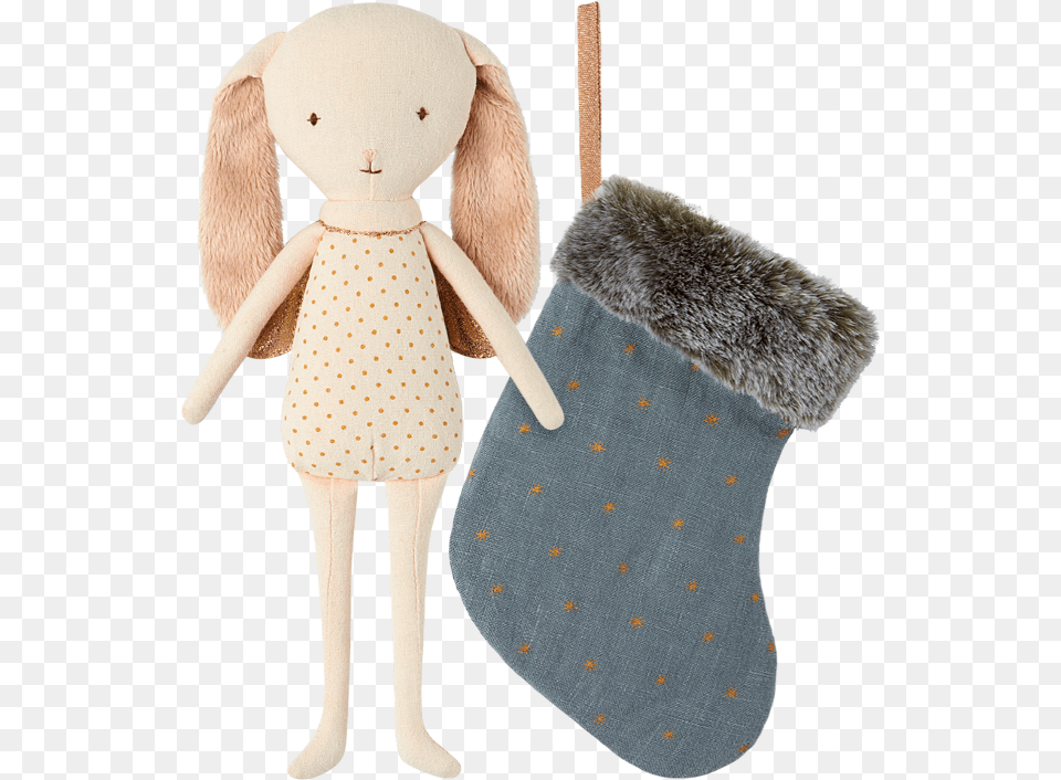 Maileg Bunny Angel Maileg Bunny In Stocking, Toy, Doll, Festival, Christmas Decorations Free Transparent Png