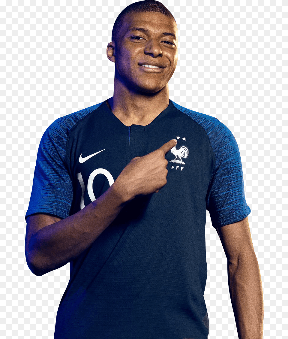 Maillot Equipe De France 2 Toiles Mbappe, T-shirt, Body Part, Clothing, Dimples Free Png