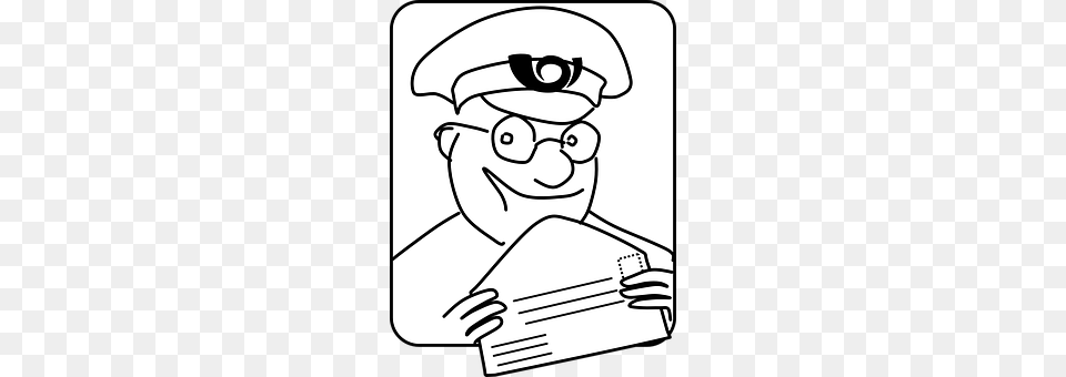 Mailman Stencil, Captain, Officer, Person Png Image