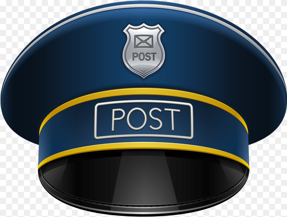 Mailman Hat Clipart, Badge, Cap, Clothing, Logo Png Image