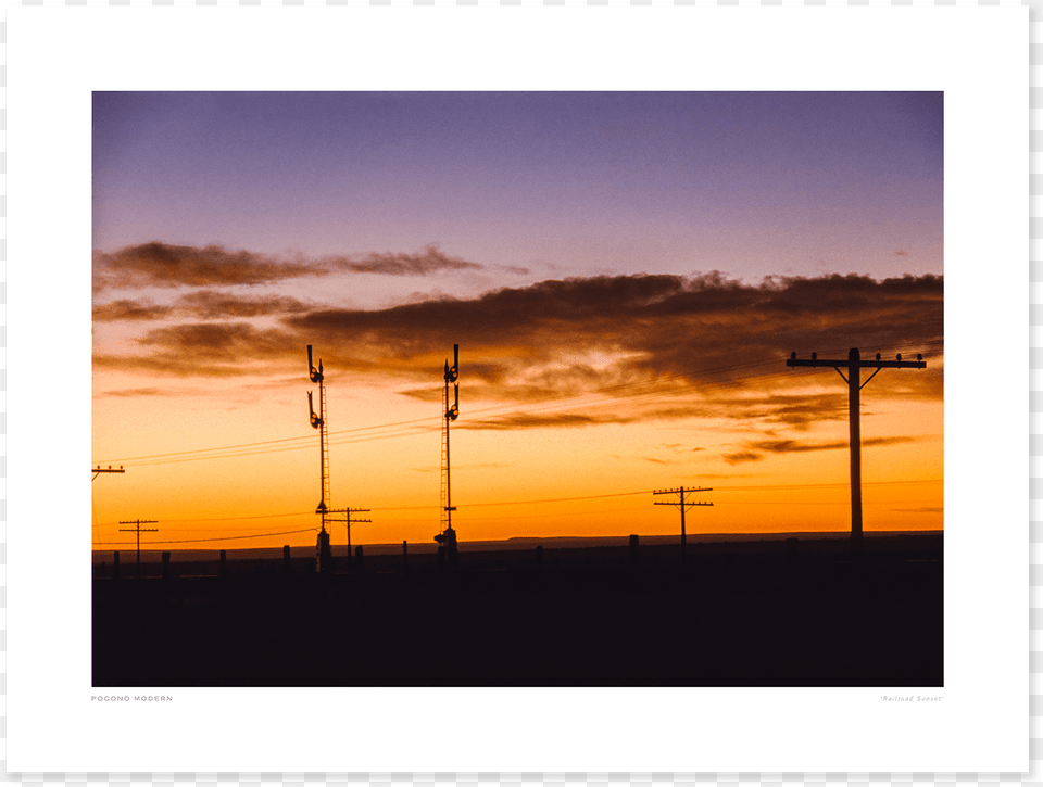 Main Railroad Sunset Sunset, Nature, Outdoors, Sky, Utility Pole Free Png Download