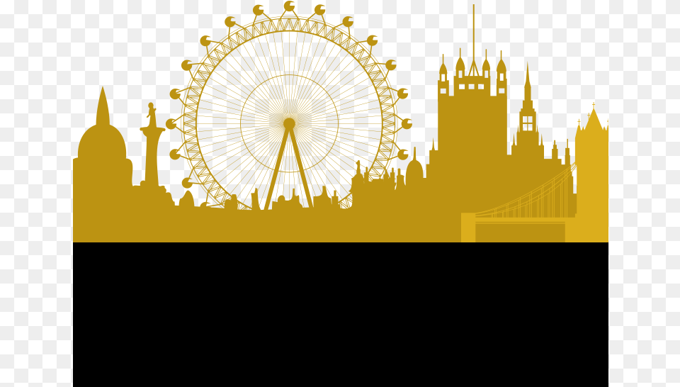 Main Site Footer London Skyline Illustration Free, Amusement Park, Ferris Wheel, Fun, Machine Png Image