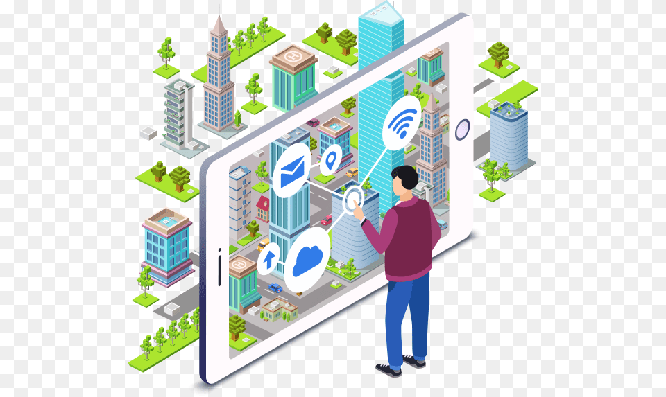 Main Smart City Vector, Neighborhood, Urban, Adult, Male Free Transparent Png