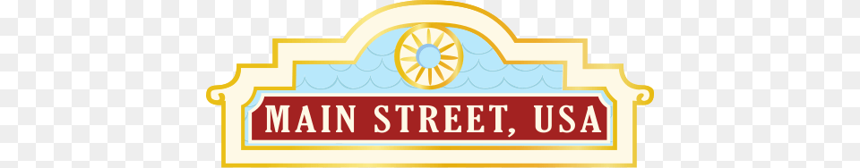 Main Street U S A Logo Taulia Fpc Disneyland, Machine, Wheel, Text Png