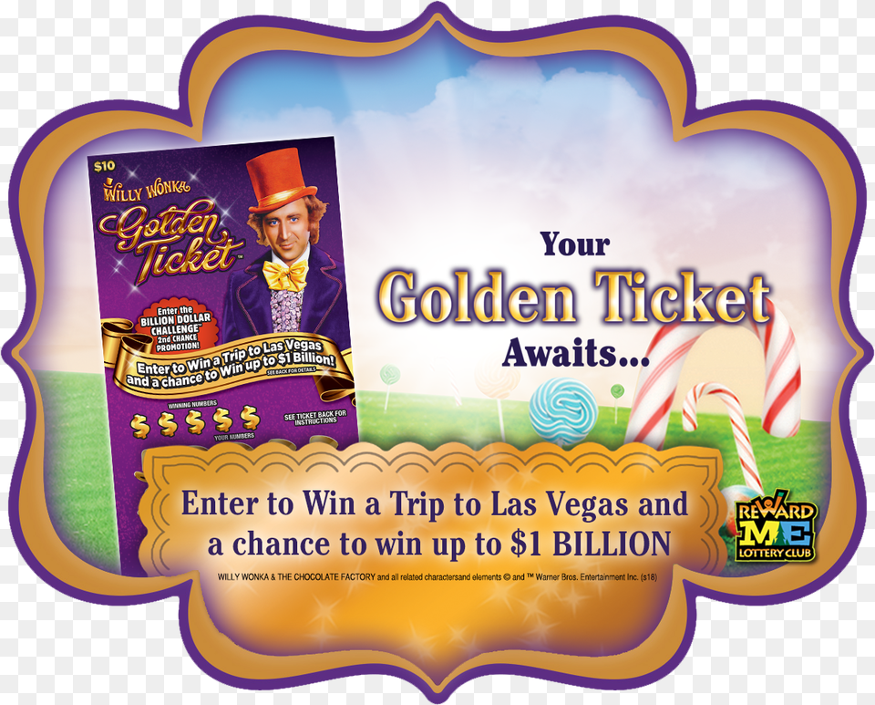 Maine Lottery Golden Ticket, Advertisement, Poster, Person, People Png Image