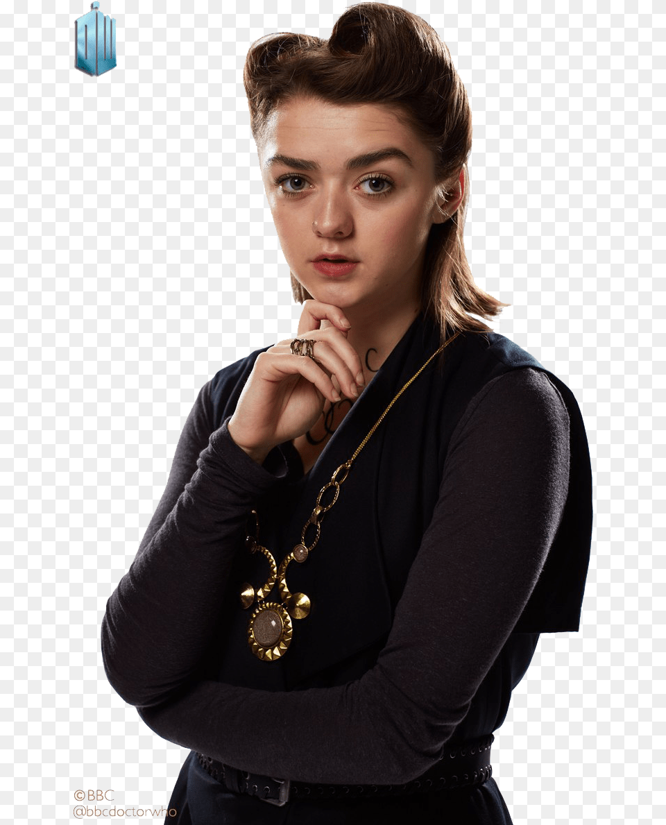 Maisie Williams Hd Image Ashildr Face The Raven, Accessories, Pendant, Person, Woman Free Png